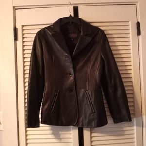Black leather jacket medium